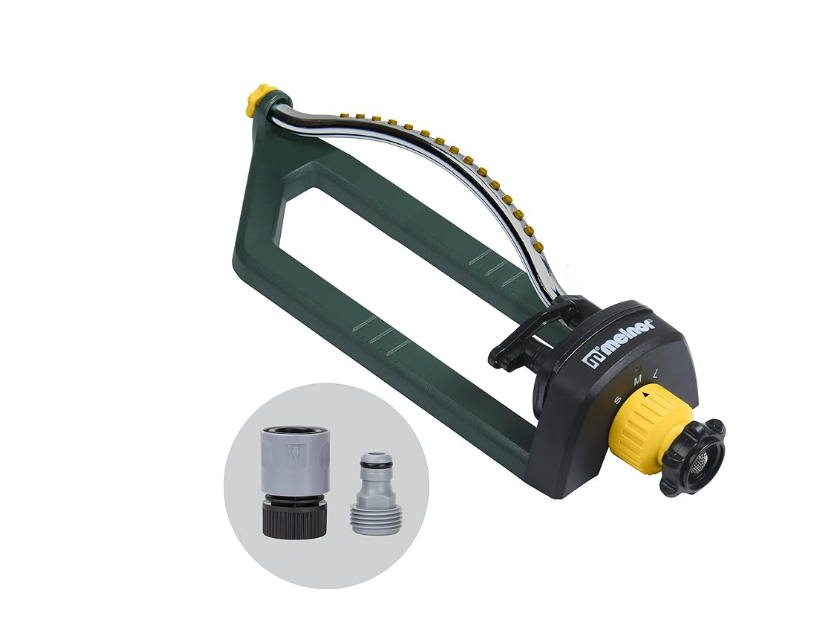 "High-quality oscillating sprinkler for efficient garden watering, featuring adjustable spray patterns and durable design."