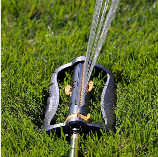 Melnor Turbo Oscillating Sprinkler in action watering lawn